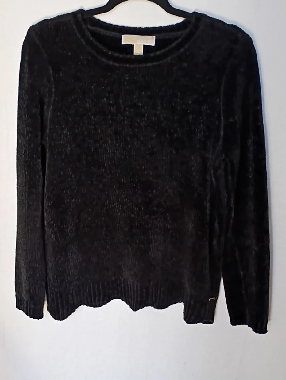 Michael Kors Women's Black Chenille Crewneck Sweater Size L